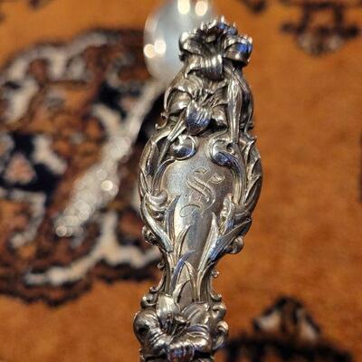 Lot #142: (3) Antique/Vintage Fancy Sterling Silver Spoons - "S" Monogram