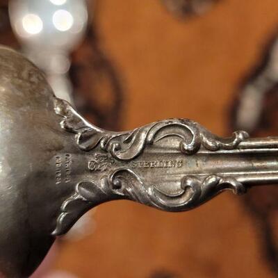 Lot #142: (3) Antique/Vintage Fancy Sterling Silver Spoons - "S" Monogram