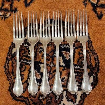 Lot #143: (6) Antique/Vintage Sterling Silver Forks