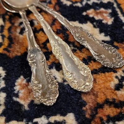 Lot #145: (3) Small Antique/Vintage Fancy Sterling Silver Spoons