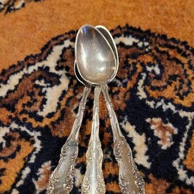 Lot #145: (3) Small Antique/Vintage Fancy Sterling Silver Spoons