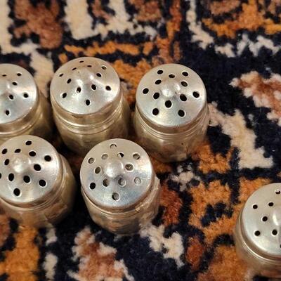 Lot #146: (6) Antique/Vintage Small Sterling Silver Salt and Pepper Shakers