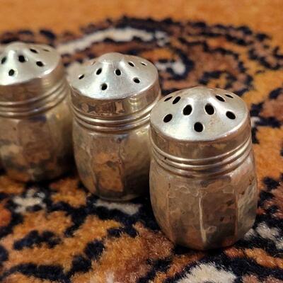Lot #146: (6) Antique/Vintage Small Sterling Silver Salt and Pepper Shakers