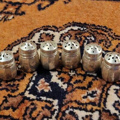 Lot #146: (6) Antique/Vintage Small Sterling Silver Salt and Pepper Shakers