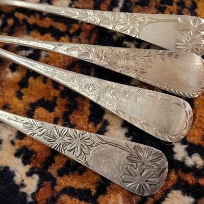 Lot #147: (4) Assorted Antique/Vintage Sterling Silver Fancy Spoons