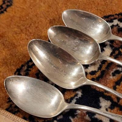 Lot #147: (4) Assorted Antique/Vintage Sterling Silver Fancy Spoons