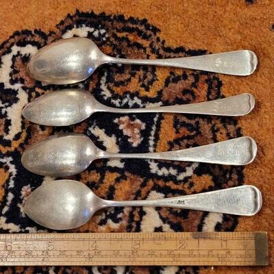 Lot #147: (4) Assorted Antique/Vintage Sterling Silver Fancy Spoons