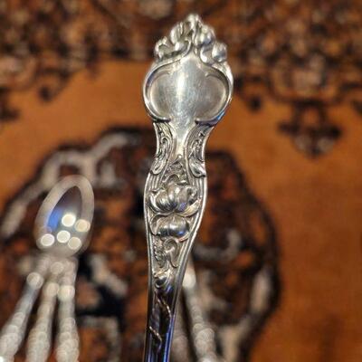 Lot #148: (6) Antique/Vintage Sterling Fancy Silver Spoons