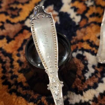 Lot #149: (4) Antique/Vintage Sterling Silver Spoons and Jam Knife