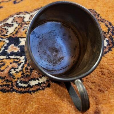 Lot #152: Antique Sterling Silver Baby Cup w/ Handle 