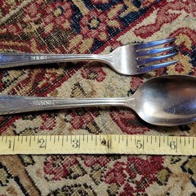 Lot #160: Vintage Flower Pattern Silver Plated Forks and Spoons by H&T MFG. (14 pcs)