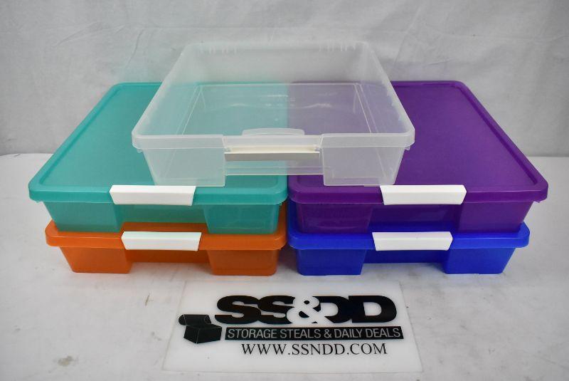 Storex 12x12 Stack Store Box, Multiple Colors (5 units/pack). SEE