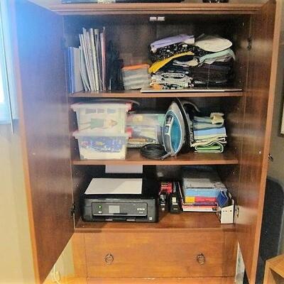 Wood armoire, storage cabinet