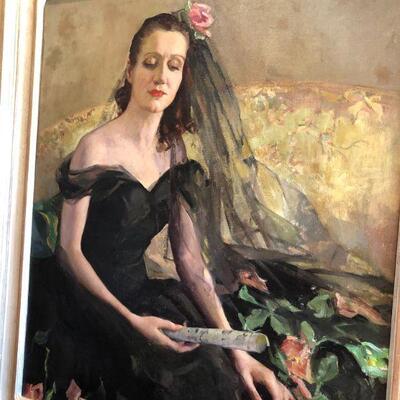 Original Jane Freeman (1871-1963) Oil Painting Portrait of Consuelo Cloos