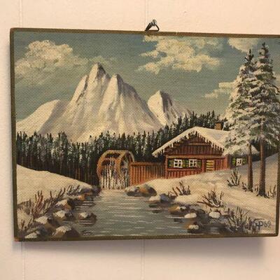 Four Scenic Paintings on Clipboard (15)
