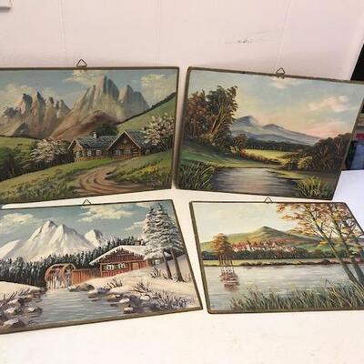 Four Scenic Paintings on Clipboard (15)