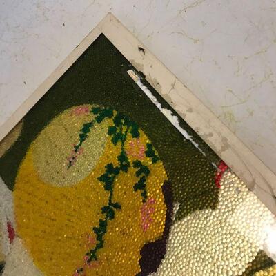 Silk Tile and Beaded Japanese Art - 4 Pieces (16)