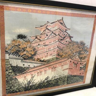 Silk Tile and Beaded Japanese Art - 4 Pieces (16)
