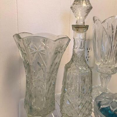 Clear Crystal Vases Decanters Misc (18)