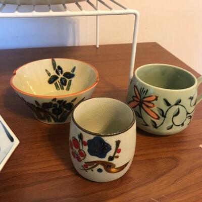 Mixed Ceramic Japanese Platter and Cup Lot (35)