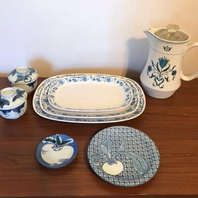 Mixed Blue Floral Japanese Serving Lot - Noritake China (36)