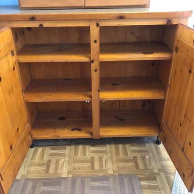 Vintage Two Piece Glass Cabinet and Rounded Storage Cabinet (37)