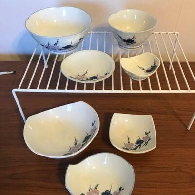 Vintage Pink and Blue Floral Dogwood Japanese Dish-ware (51)