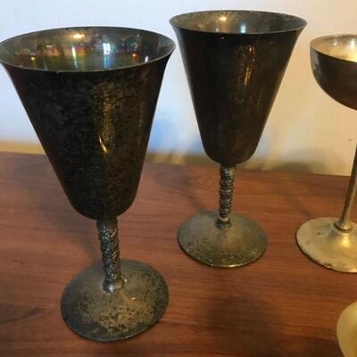 Vintage Silver Plate Tray and Cups - India - Yugoslavia (53)