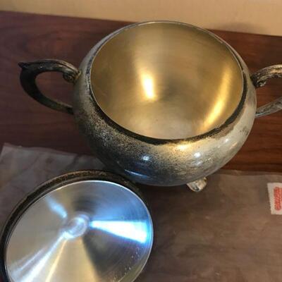 Vintage FB Rogers Silver Company Tray Sugar and Creamer Set (54)
