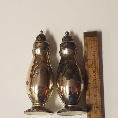 Lot 162: Silverplate Salt & Pepper and Serving Spoon