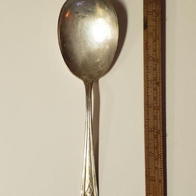 Lot 162: Silverplate Salt & Pepper and Serving Spoon