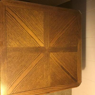 Vintage Wood Side Tables with Glass Overlay (57)