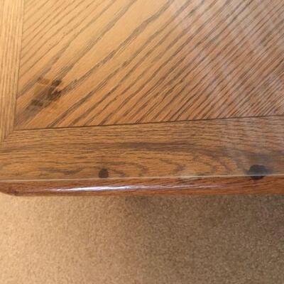Vintage Wood Coffee Table With Glass Overlay (58)