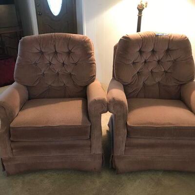 Rose La Z Boy Swivel Rocker Pair (59)
