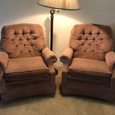 Rose La Z Boy Swivel Rocker Pair (59)