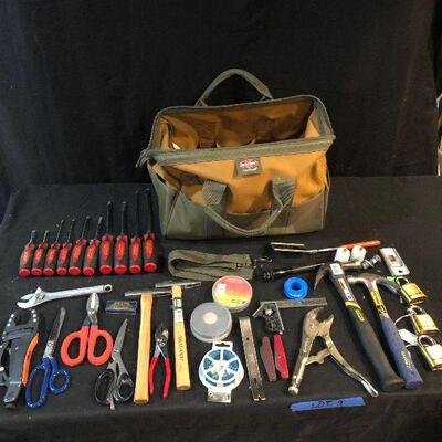 Lot 9 - Tools and Tool Bag (Stanley, EstWing, Crescent, Sears, Craftsman and a Bucket Boss  and much more!)