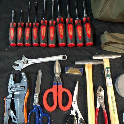 Lot 9 - Tools and Tool Bag (Stanley, EstWing, Crescent, Sears, Craftsman and a Bucket Boss  and much more!)