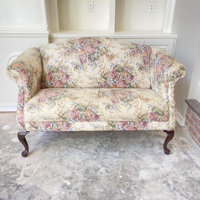 Vintage floral loveseat discount