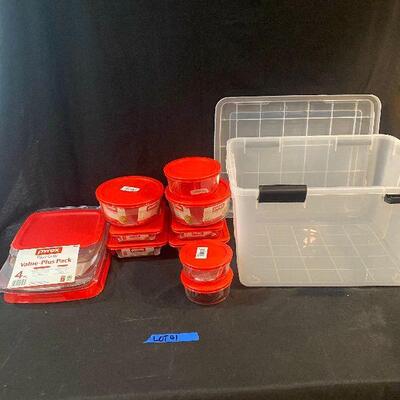 Lot 41 - New Glass Pyrex Storage Bowls and Cookware