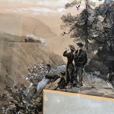 1882 Granville Perkins (1830â€“1895) Original Signed Pair of Paintings