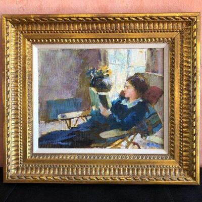 Edith Park Truesdell (1888-1986) Signed Original Painting Portrait of Mrs Alverez