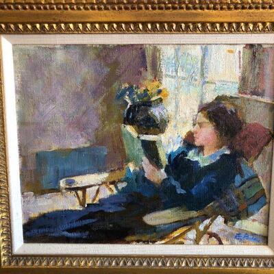 Edith Park Truesdell (1888-1986) Signed Original Painting Portrait of Mrs Alverez