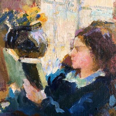 Edith Park Truesdell (1888-1986) Signed Original Painting Portrait of Mrs Alverez
