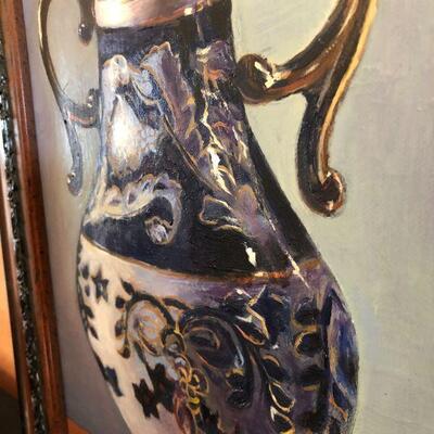 Original Farhat Ashufta Oil Painting titled Two of a Kind