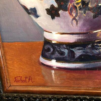 Original Farhat Ashufta Oil Painting titled Two of a Kind