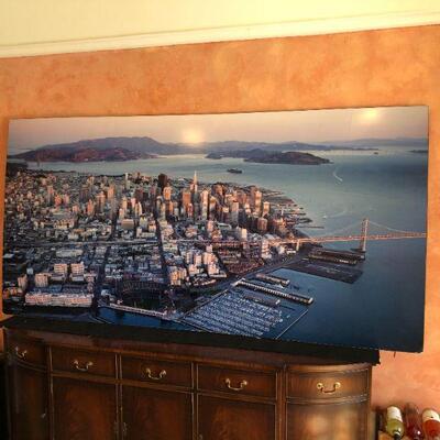 8 ft x 4 ft Panorama of San Francisco Cityscape on Thick Foam Posterboard