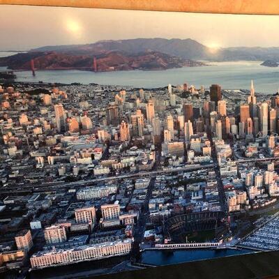 8 ft x 4 ft Panorama of San Francisco Cityscape on Thick Foam Posterboard