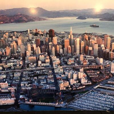 8 ft x 4 ft Panorama of San Francisco Cityscape on Thick Foam Posterboard