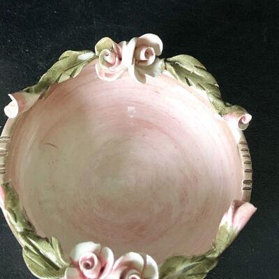O4: Capodimonte Porcelain Jar and Trinket Bowls