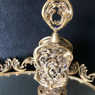 O37: Gold and Mirror Tray and Perfume Bottle
